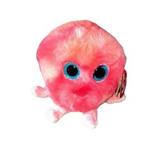 NEW TY Puffies Beanie Balls SHELDON The Octopus Red Stuffed Animal Plush
