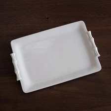 Beatriz Ball VIDA Bamboo Medium Rectangular Tray (White) 14.25"L