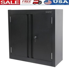 28 Inch Wall Garage Storage Cabinet Adjustable Shelf Locking Tool Organizer New