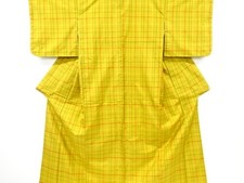 7383202: JAPANESE KIMONO / OSHIMA TSUMUGI / ENSEMBLE / WOVEN GRID