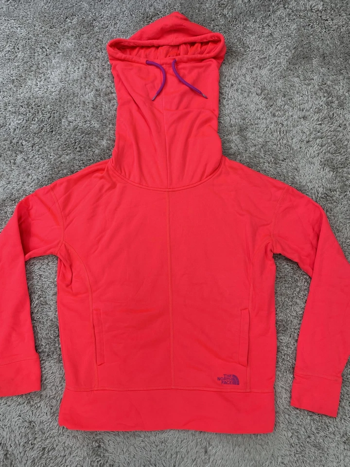 Sudadera con Capucha The North Face Para Mujer Grande Rosa Coral Cuello Alto Forrada de Vellón A5T7 F14 Foto 2 de 4