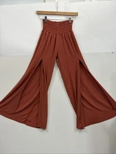 American Original Rewash Wide Legged Elastic Waist Pants Size M Boho Side slit