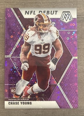 2020 Panini Mosaic - NFL Debut Chase Young #272 Purple No Huddle Prizm /50 (RC)