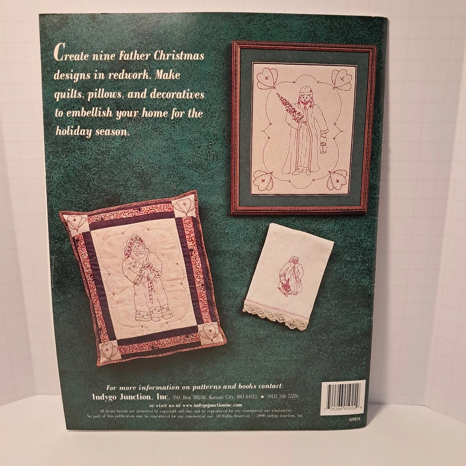 Old World Santas in Redwork by Marge Wooters For Indygo Junction - 9 Designs - Image 2 of 4