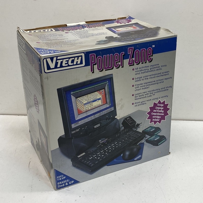 Vintage VTech Power Zone Learning Computer With Box Mouse Keyboard Manuals