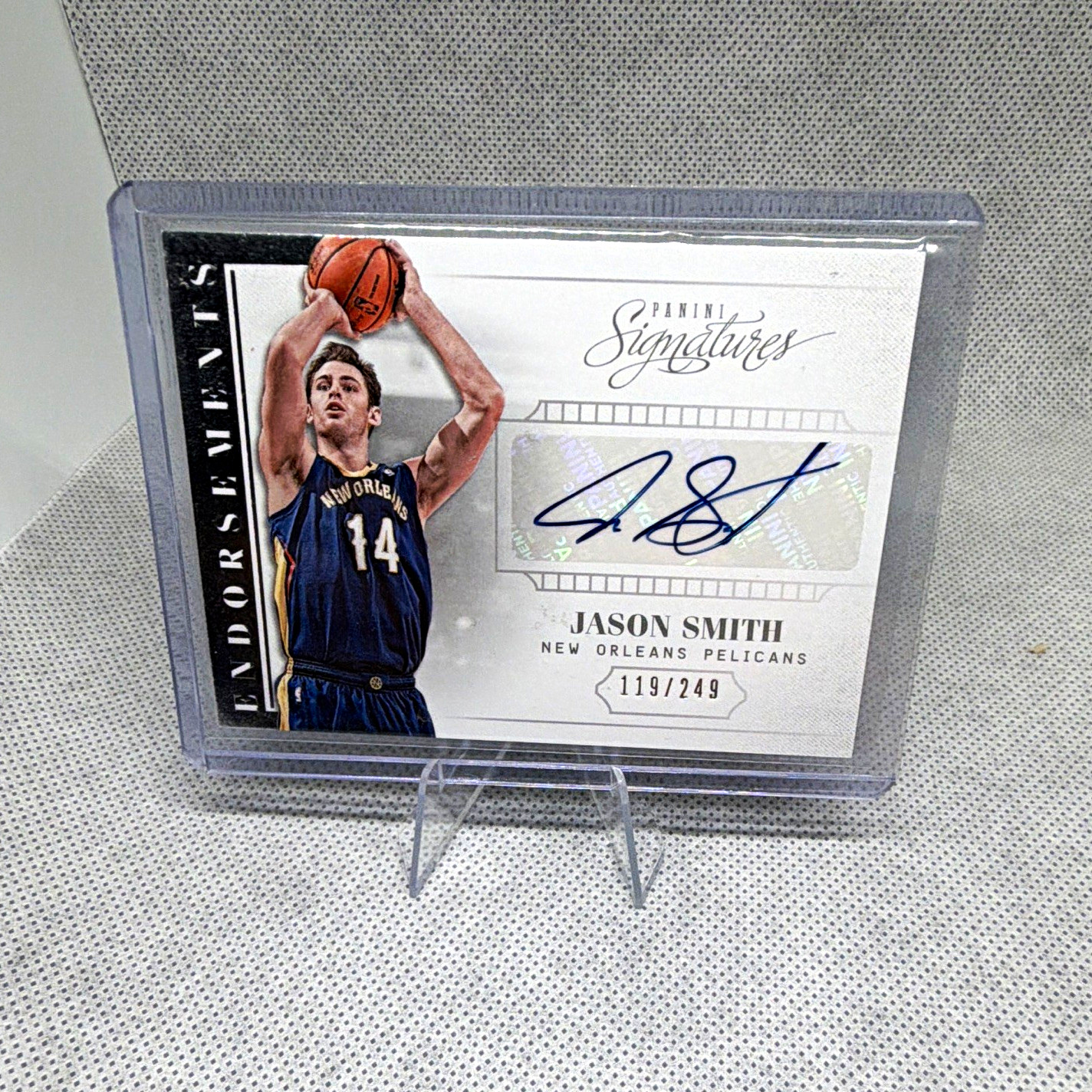 Panini 2013-14 Signatures Endorsements Jason Smith Pelicans Auto #15 /249