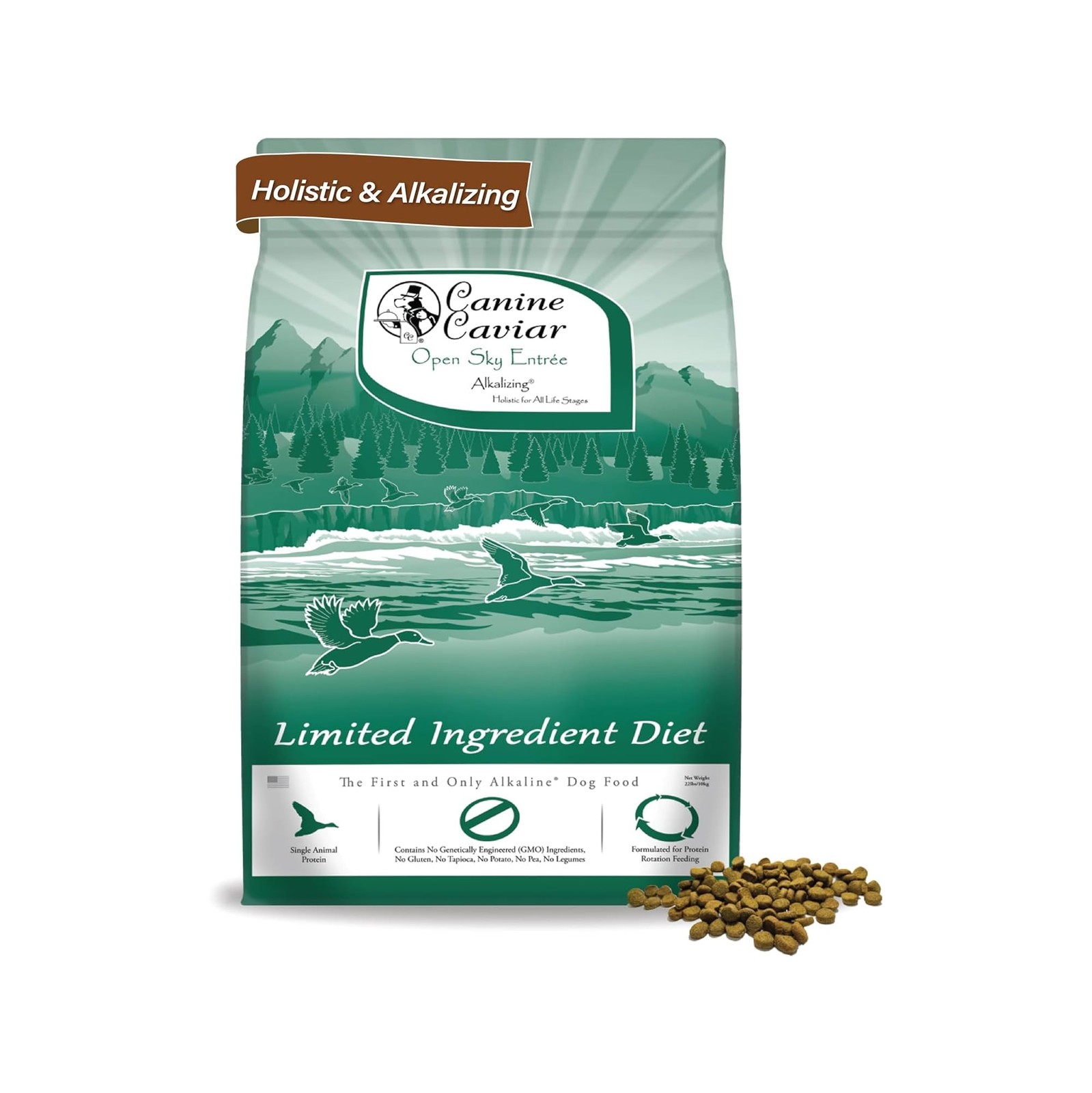 Canine Caviar Open Sky Duck & Teff Alkaline Dry Dog Food, Li