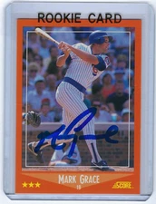 1988 CUBS Mark Grace signed ROOKIE card Score Traded #80T AUTO RC Autographed