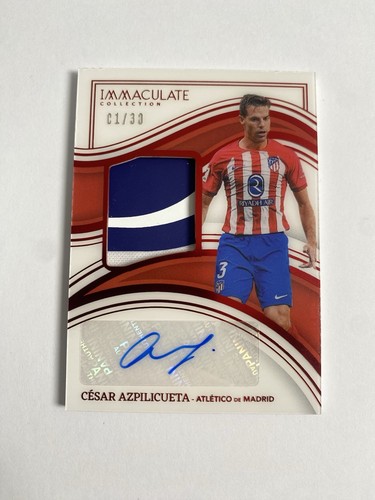 2023-24 Panini Immaculate Soccer Cesar Azpilicueta Patch Autograph /30 1st Print