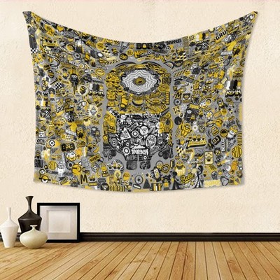 The Minions Doodle Art Single-Side Print Tapestry Room Decorate Soft And Smooth