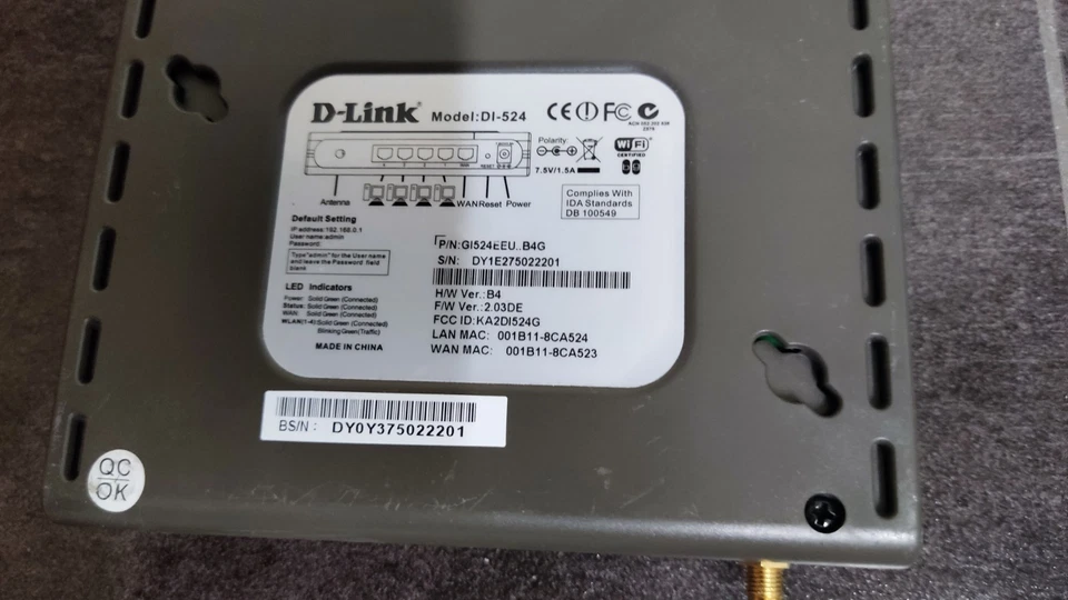 Wireless Router D-Link Dl-524 WiFi Router  - Bild 4 von 4