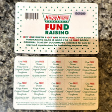 Krispy Kreme One Free Dozen Original Glazed Sticker Card - FREE SHIPPING