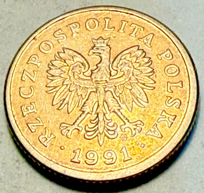 POLAND POLISH Y280 1991 CIRCULATED  20 GROSZY  COIN