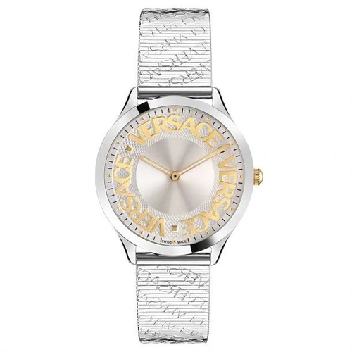 Orologio Versace Logo Halo Quadrante Argento Bracciale Acciaio Inox 38mm VE2O00422