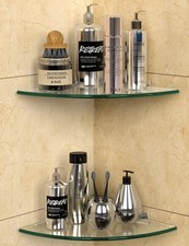 2-Pack Glass Corner Shower Shelves, Shower Wall Shelves for Inside Shower, Drill
