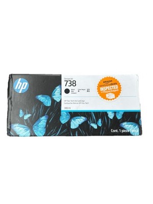 HP 738 300-ml Black DesignJet Ink Cartridge, 498N8A
