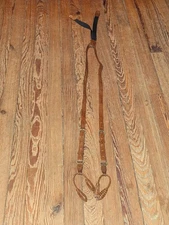 Vintage Cole Haan Lizard Leather Suspenders Brown Adjustable 42" 