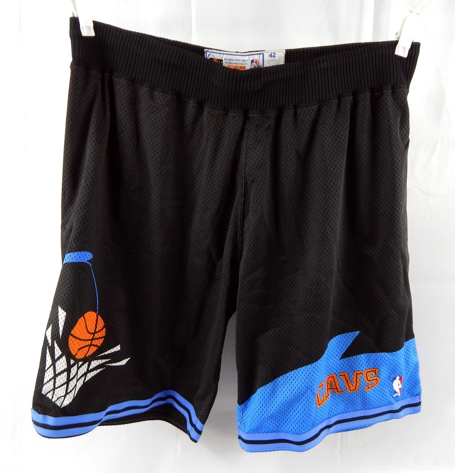 Late 1990s Cleveland Cavaliers Game Issued Black Shorts 42 394