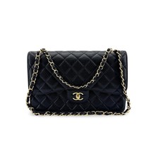 Chanel Classic Flap Bag Medium Caviar Gold Hardware Women Black One Size