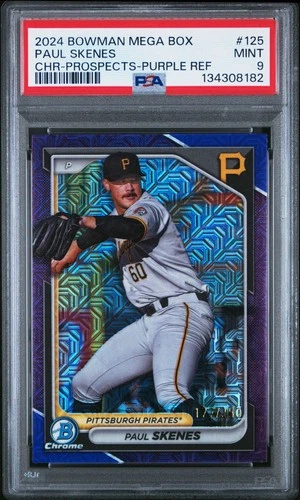 2024 Bowman Chrome Mega #125 Paul Skenes Purple Refractor PSA 9 #/250 Rookie RC
