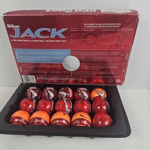 Wilson Jack Long Ball Orange Golf Balls New In Package 3 Balls Per Pack, 5 Packs - Picture 2 of 11