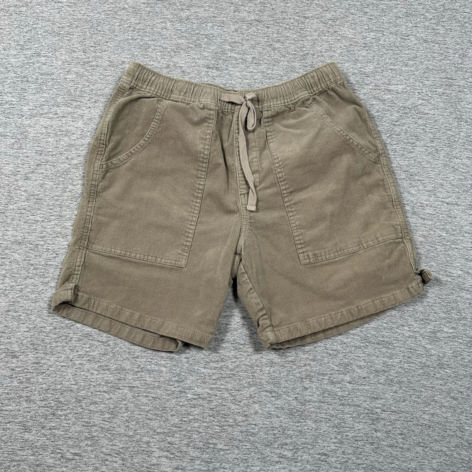 Katin Shorts Mens Small Beige Corduroy Drawstring Stretch Pockets Outdoor