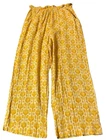 Show Me Your Mumu Peggy Pants Sz S Yellow Floral Wide Leg Gauzy Pull On USA Made