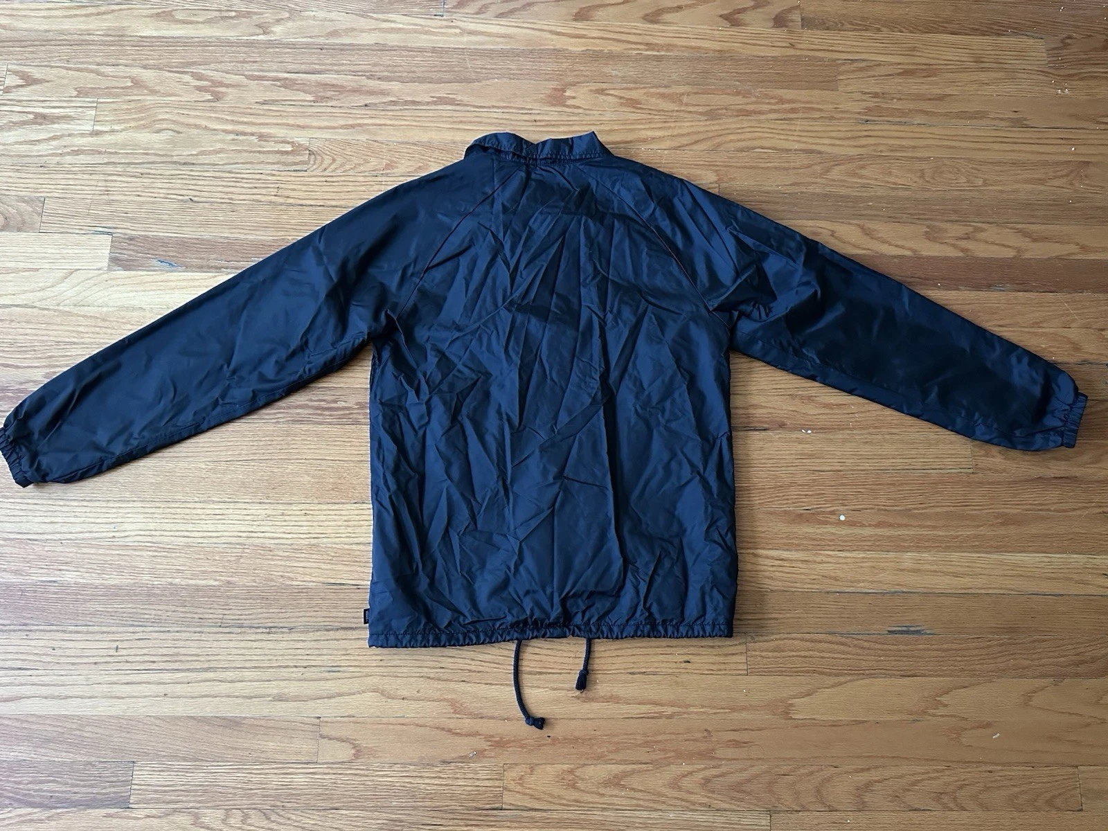VANS Off The Wall Custom Classics Coach Windbreaker Jacket Black Snap SizeM NWOT image 2