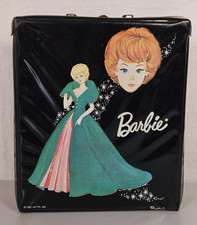 Vintage 1960s Black Barbie Doll Case - 1963 Wardrobe - Mattel Trunk Ponytail