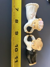 Ceramic Bear Wedding Couple Figurines, Multicolor, Set of 2, Animal Theme