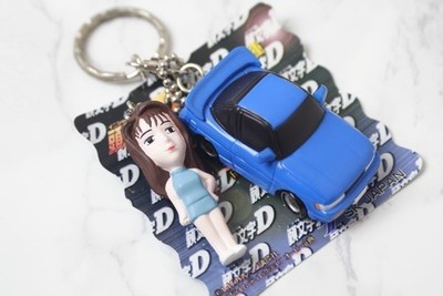 Initial D Silvia S180 Mako Sato Figure, Shigeno Shuichi Keychain, Vintage Anime,