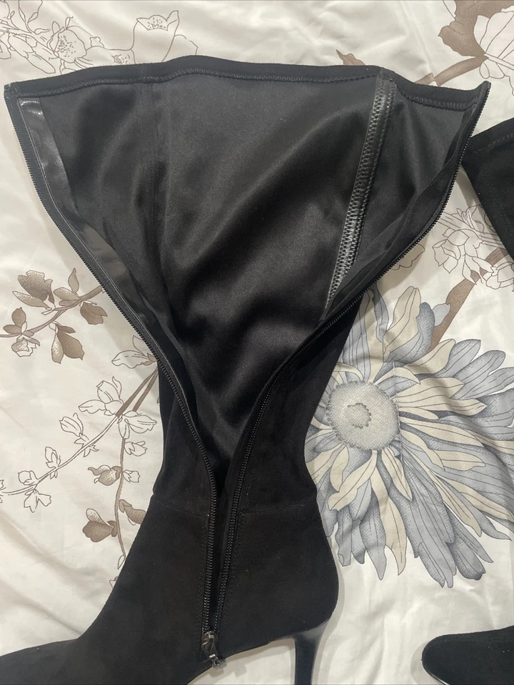 Bota Tahari Izzy caña alta puntiaguda negra talla 6,5 EE. UU. Foto 4 de 4