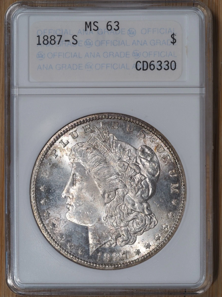 San Francisco MS 63 Graded 1887 Year Morgan US Dollars (1878-1921