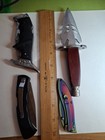 Used Knife Lot 3 Folder Rainbow Ozark Trail Pakistan 1 Fixed Blade Ace Of Spade — photo 2