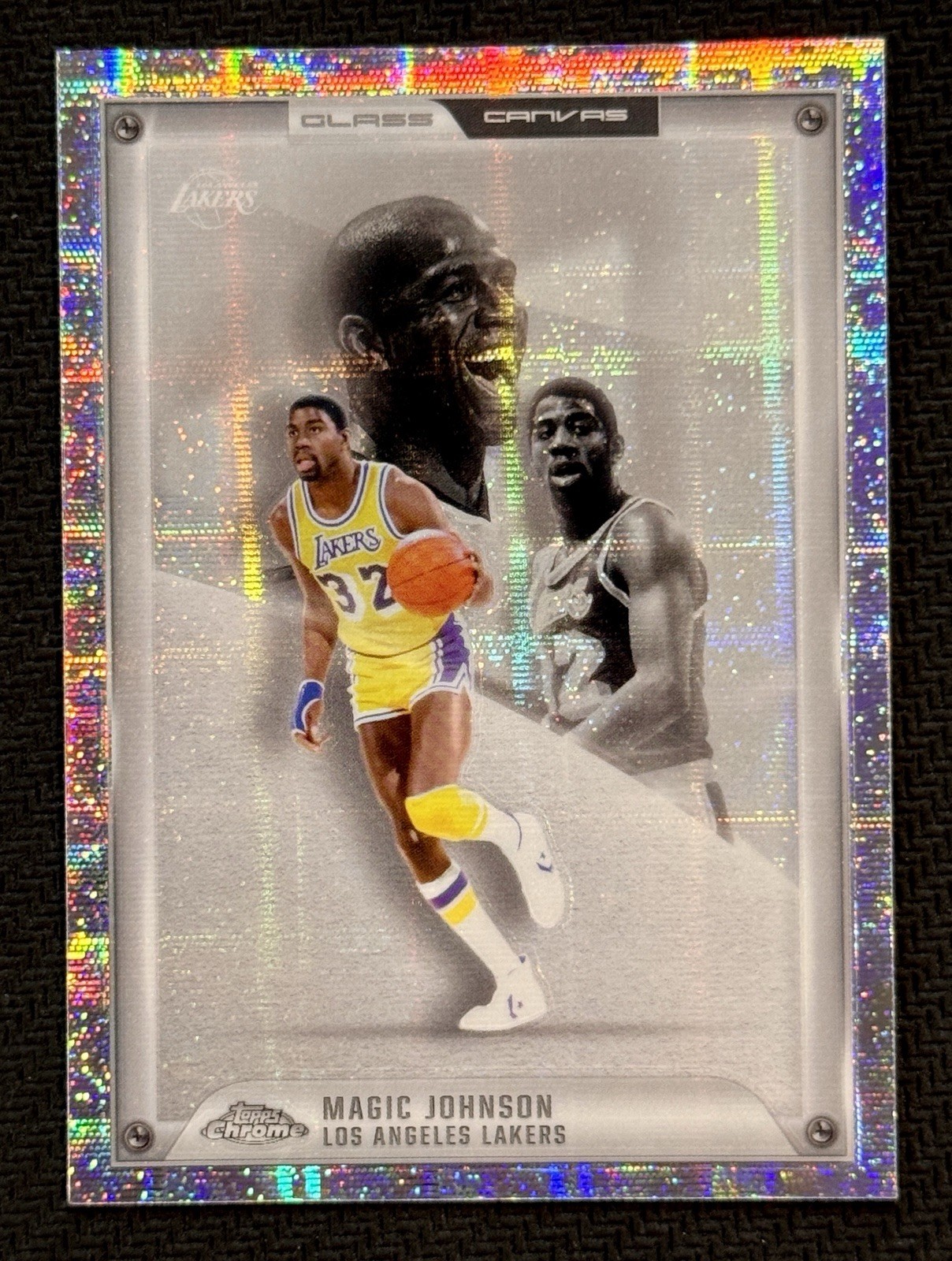 2025 Topps Chrome NBA Basketball Magic Johnson Glass Canvas CASE HIT Lakers