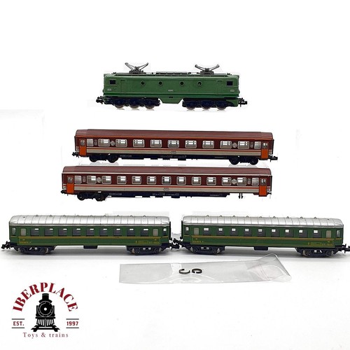 ♻️ 🚂 IBERTREN E-Lok Alsthom 7671 + 4 Personenwagen Set RENFE Ep. IV N 1:160 DC | Condition: Gebraucht