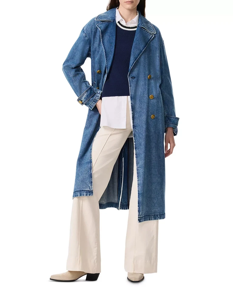 rag & bone Women's Jacket Sz L Meghan Contrast Stripe Vest - Image 4 of 4