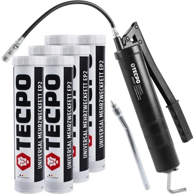 TECPO PRESSA GRASSO con LEVA MANUALE GRASSO LUBRIFICANTE + GRASSO MULTIUSO EP2 6x400g GRASSO