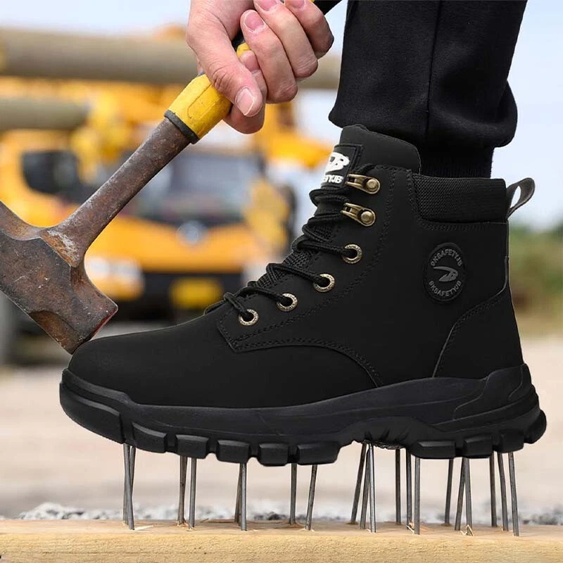 Mens Waterproof Work Boots Steel Toe Safety Shoes Indestructible Footwear Boots