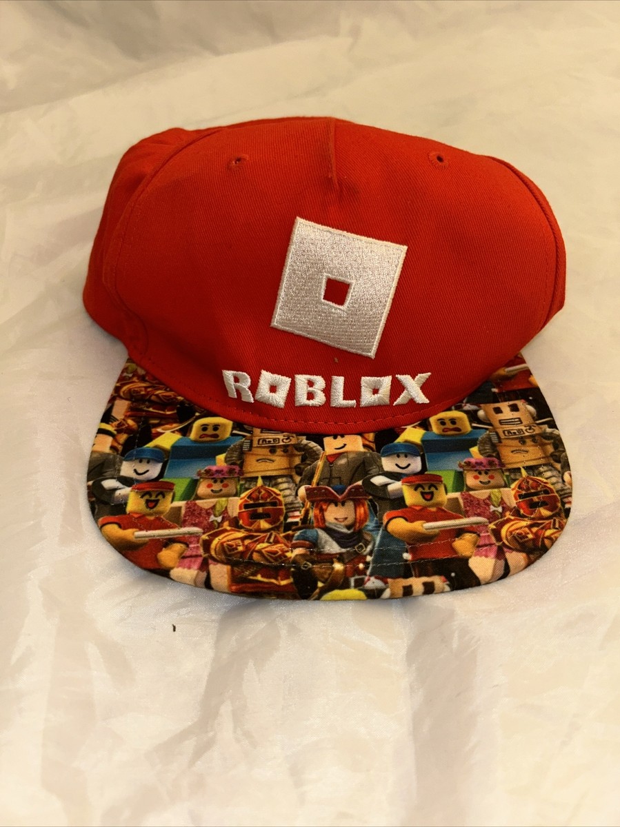 ROBLOX Boys/youth Red Flat Bill Logo Baseball Cap Snapback Gamer