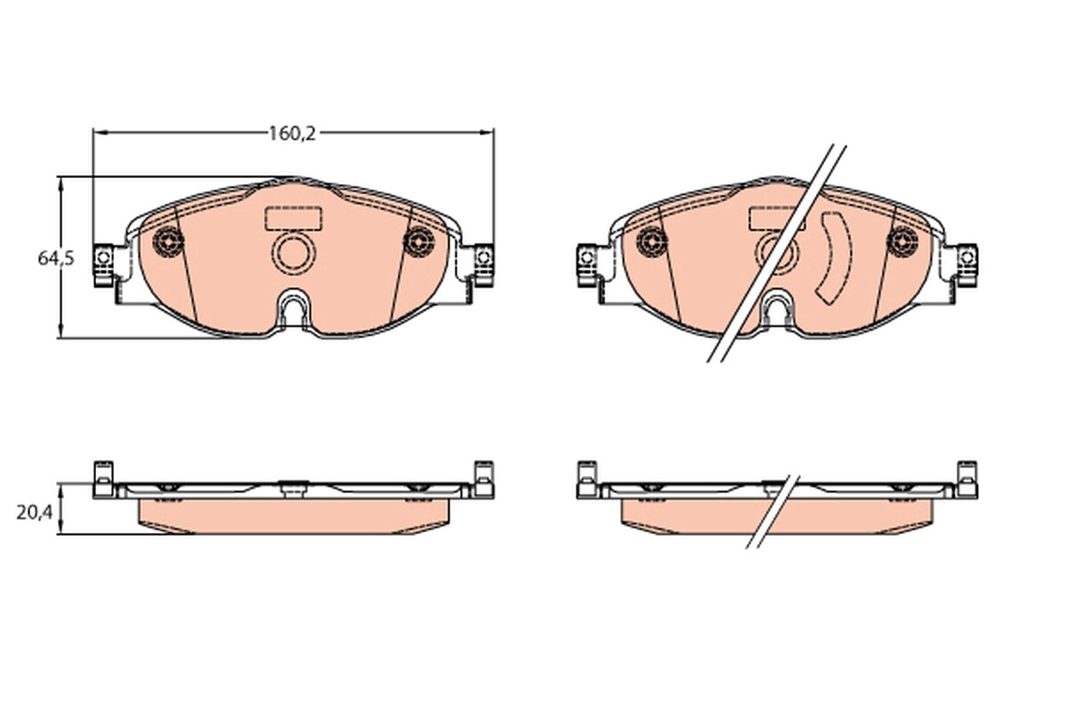 GDB2143 TRW Brake Pad Set, disc brake for AUDI,SKODA,VW