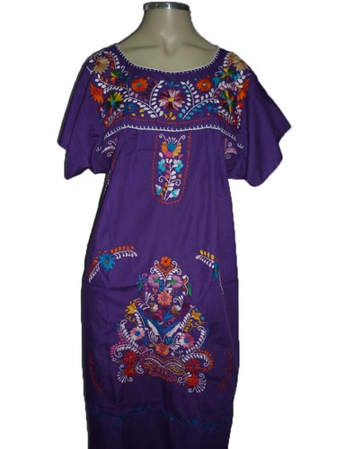 Vestido mexicano bordado túnica campesino de cualquier color XS S M L XL XXL - Imagen 5 de 56