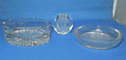 Vintage crystal candle holder, 2 glass dishes Terrier Norwich?