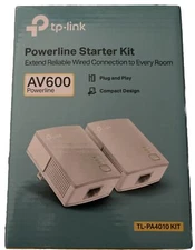 TP-Link AV600 Powerline Starter Kit - White