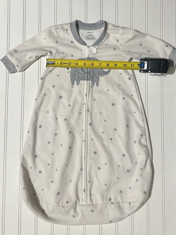 Carter’s Saco de Dormir Bebé Talla 3-6 Meses Usable Manta con Cremallera Blanco Gris Foto 4 de 4