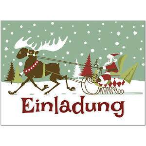 15 X Einladungskarten Weihnachten Motiv Weihnachtsmann Einladung Fur Firmen Ebay