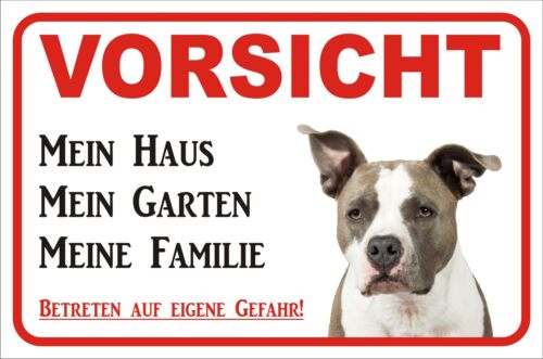 Schild S0560 - Vorsicht American Pit Bull Terrier Mein Haus 15x20 bis 40x60cm - Bild 1 von 1