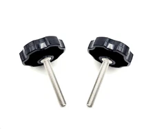 M6 x 40mm Clamping Thumb Screws Full Thread Black 6 Point Knob 6mm x 1.0 4 Pack