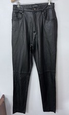 Vintage Wilson Pants Womens 10 Black Leather Casual Motorcycle