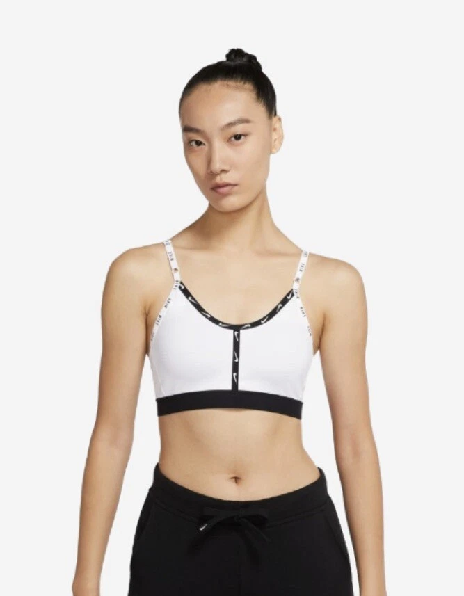 Nike Dri-Fit Indy Logo Sports Bra White Size Large New